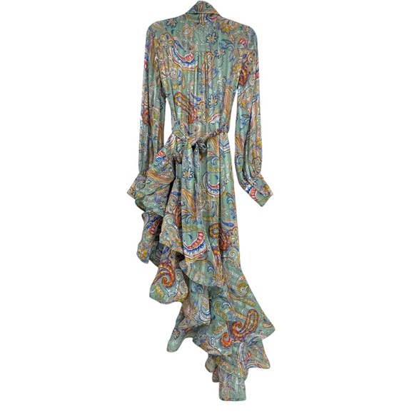 ELLIATT Adria Dress Wrap Asymmetrical Paisley Print Size Medium MSRP $319 - Picture 7 of 15